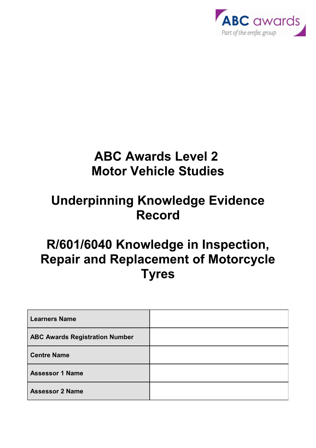 Level 2 Award in Motor Vehicle Studies s1