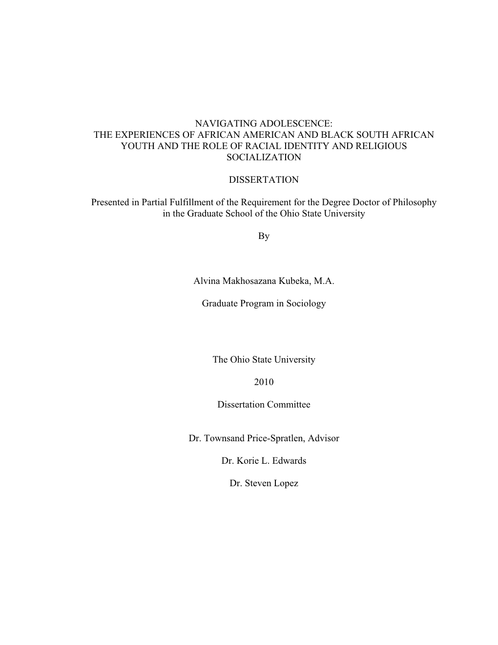 The Experiences of African American and Black South African Youth and the Role of Racial Identity and Religious Socialization