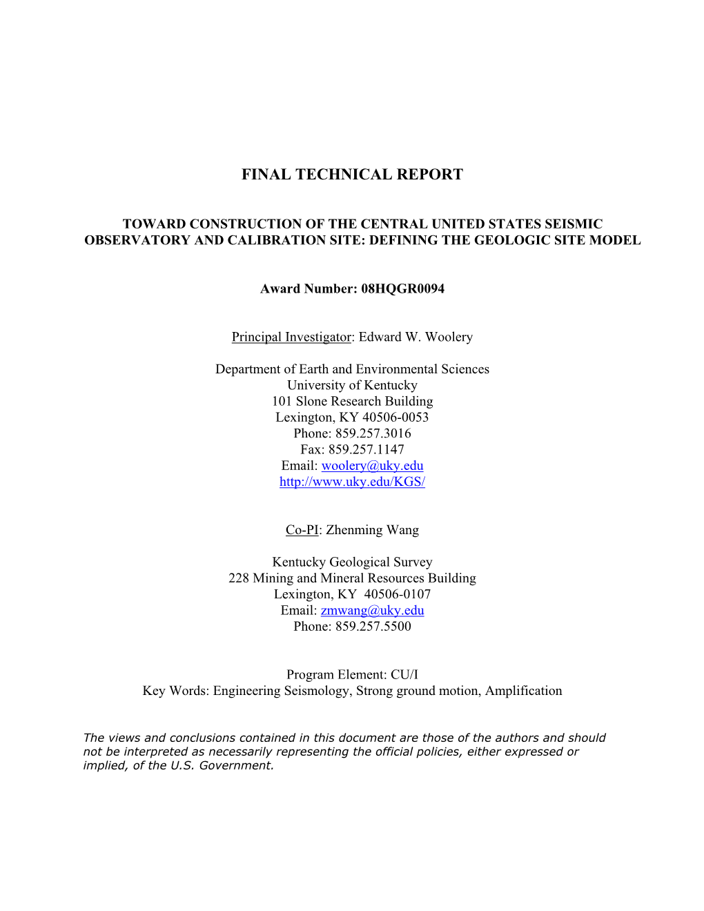 Final Technical Report