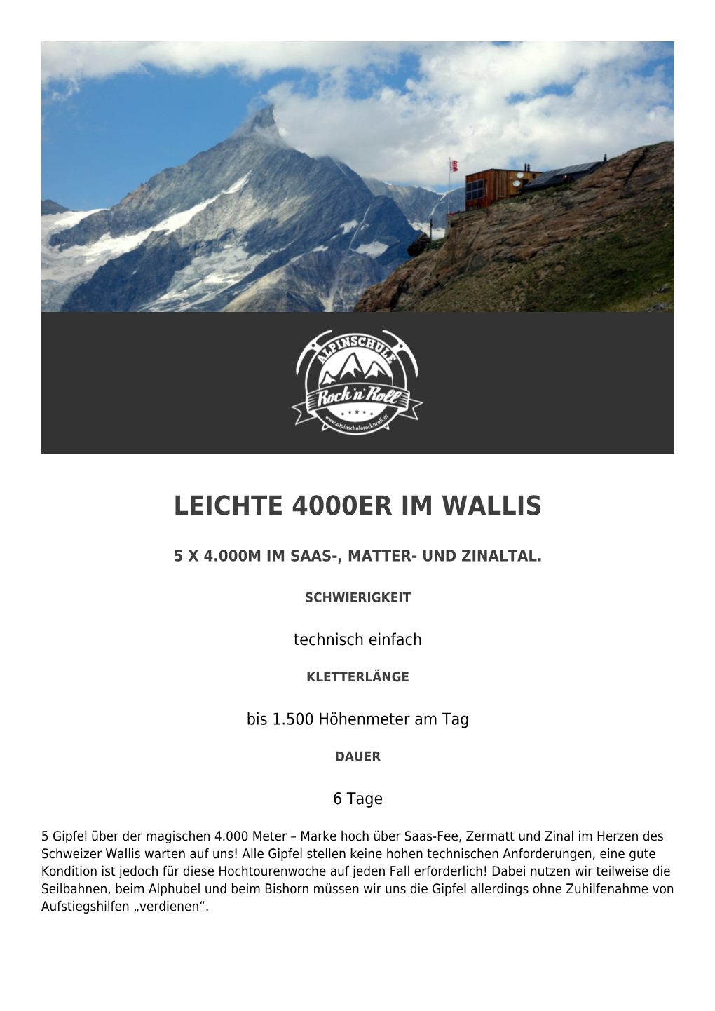 Leichte 4000Er Im Wallis