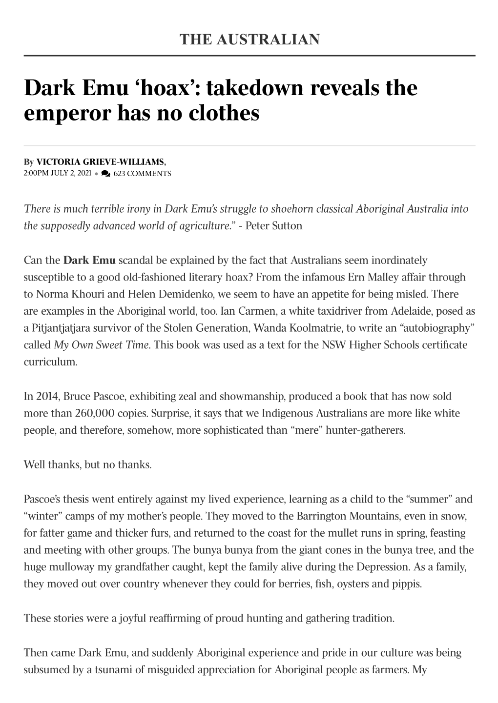 Dark Emu ‘Hoax’: Takedown Reveals the Emperor Has No Clothes