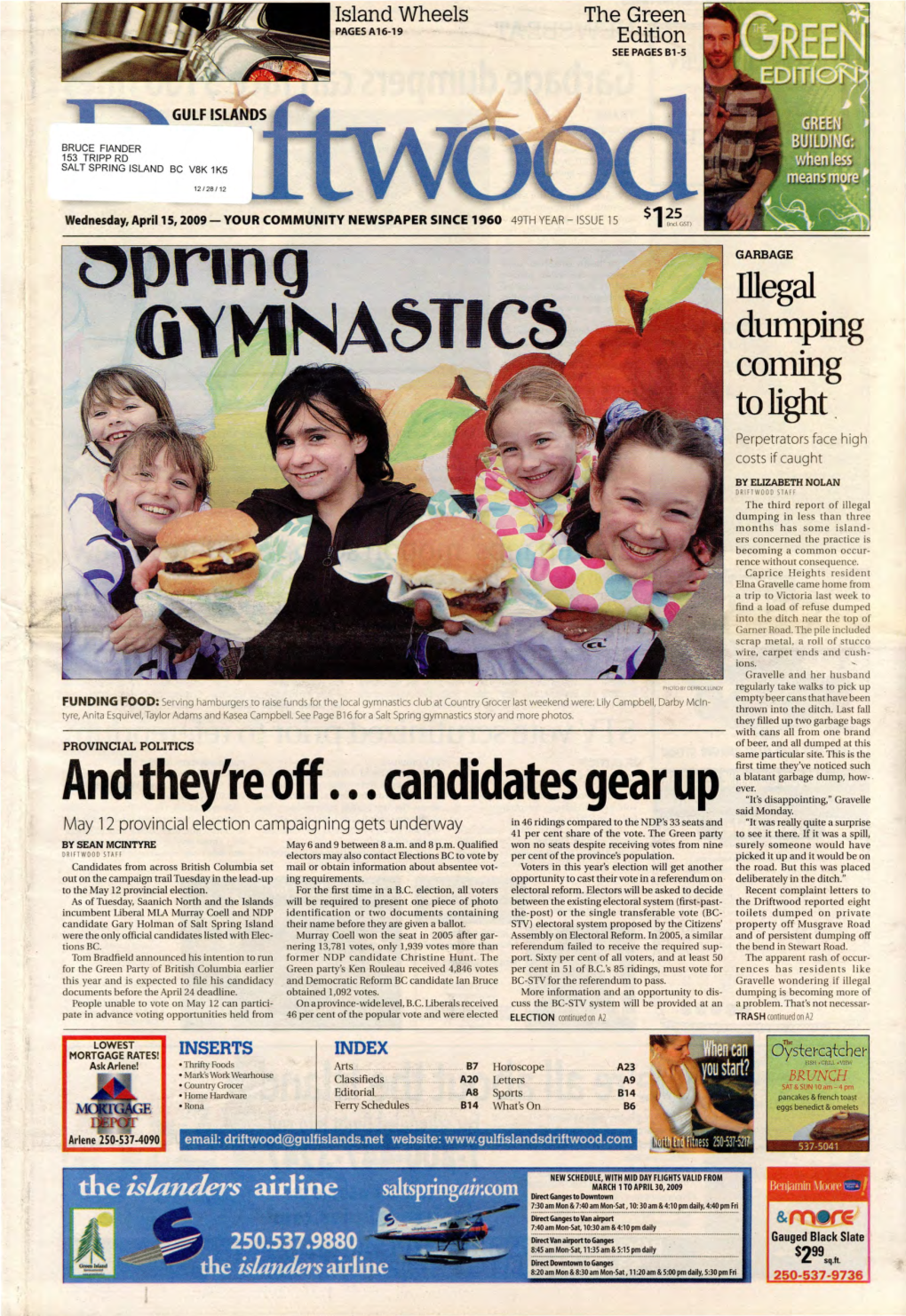 April15, 2009- YOUR COMMUNITY NEWSPAPER SINCE 1960 49TH YEAR- ISSUE 15