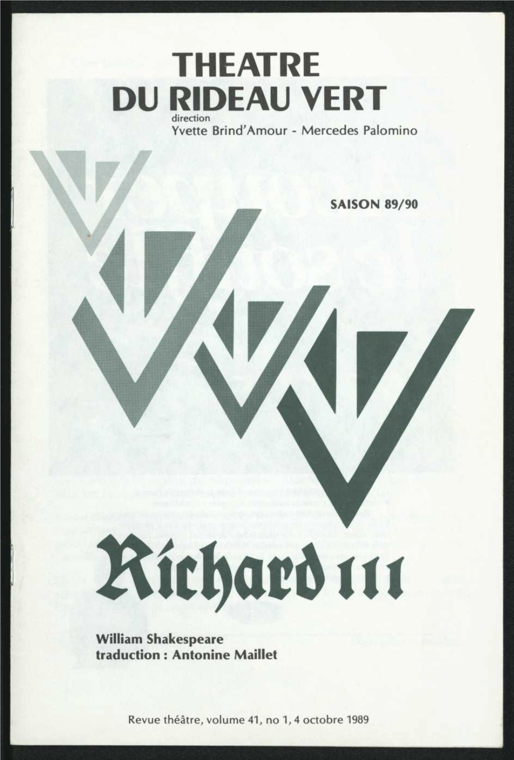 Richard III De William Shakespeare Traduction D'antonine MAILLET Ff