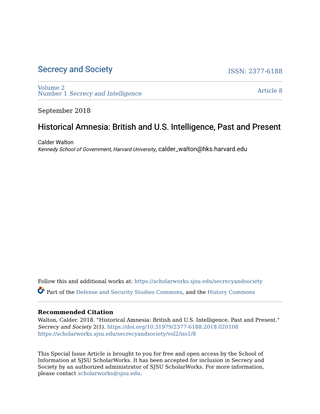 British and US Intelligence, Past and Present