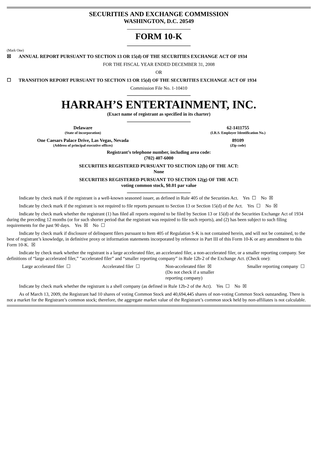 Harrah's Entertainment, Inc