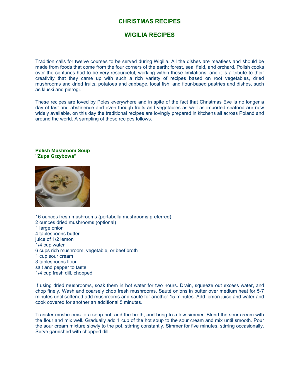 Christmas Recipes Wigilia Recipes