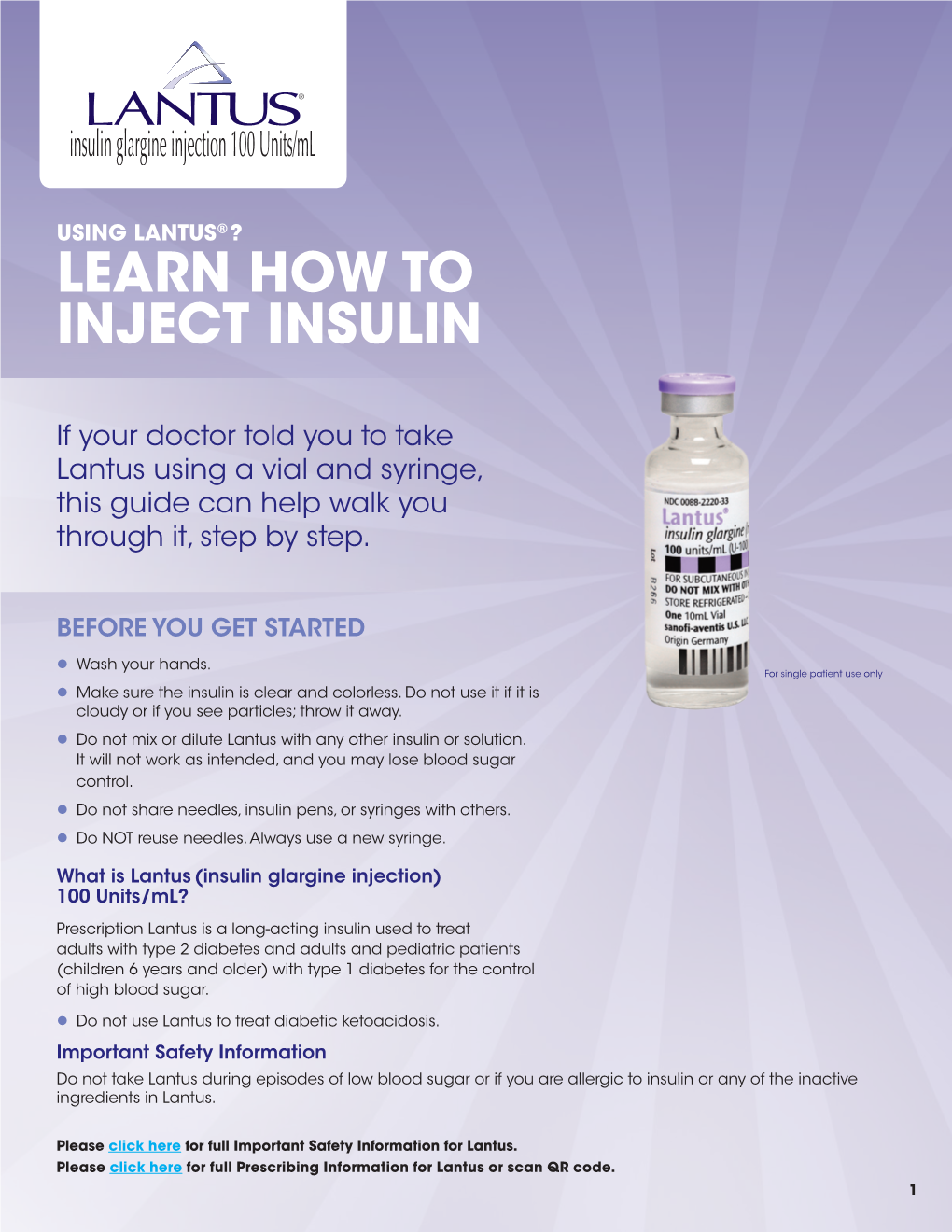 How to Inject Lantus with a Vial and Syringe