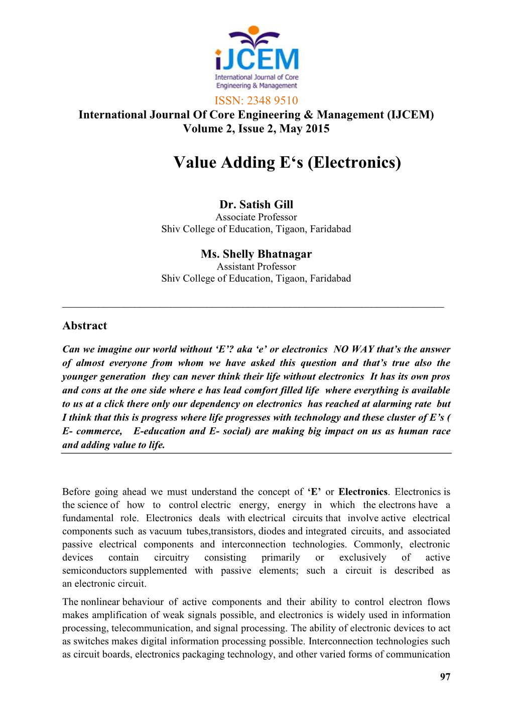 Value Adding E's (Electronics)