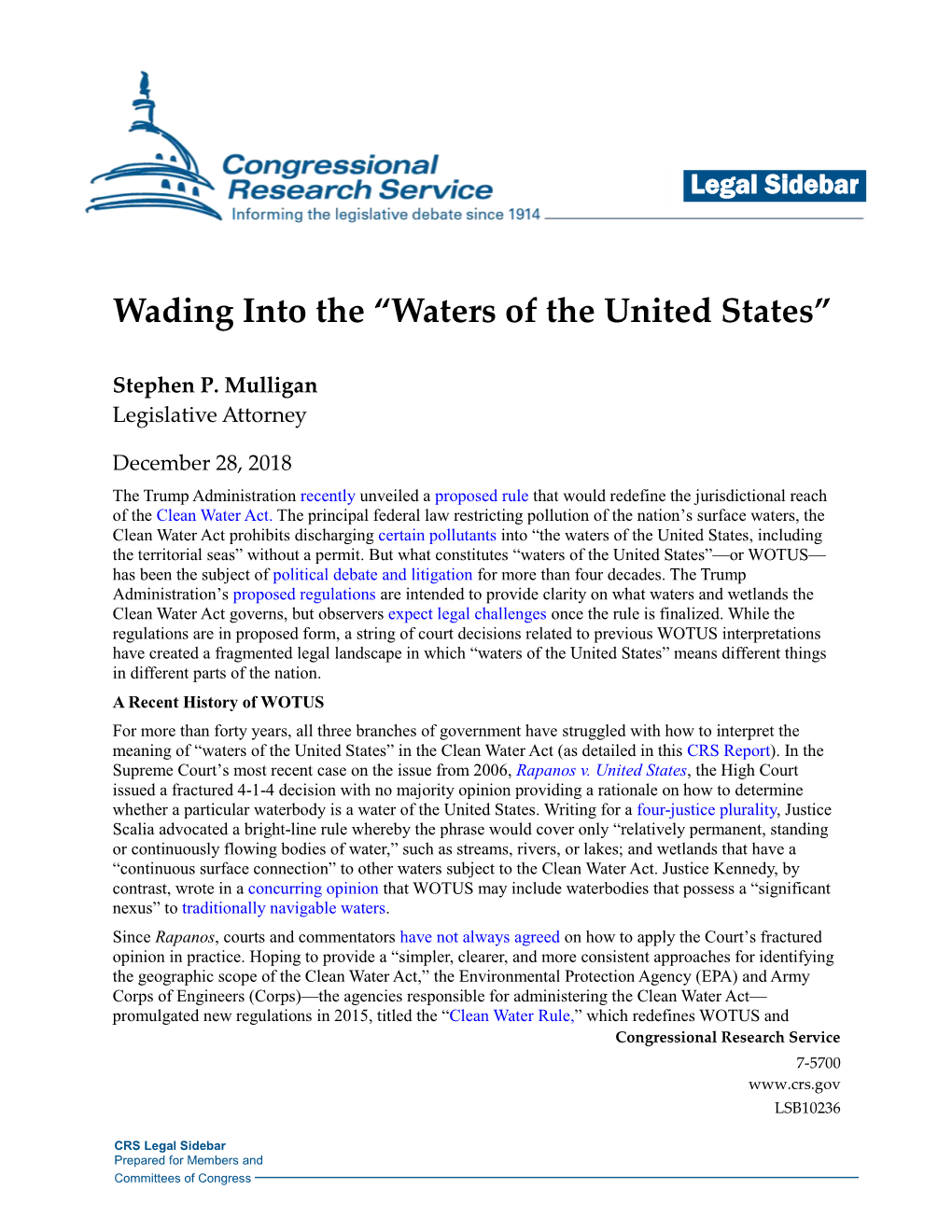 Wading Into the "Waters of the United States"