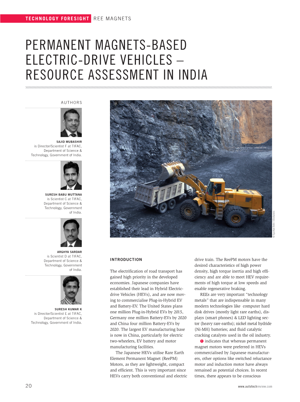 Permanent Magnets-Based Electric-Drive Vehicles – Resource Assessment in India