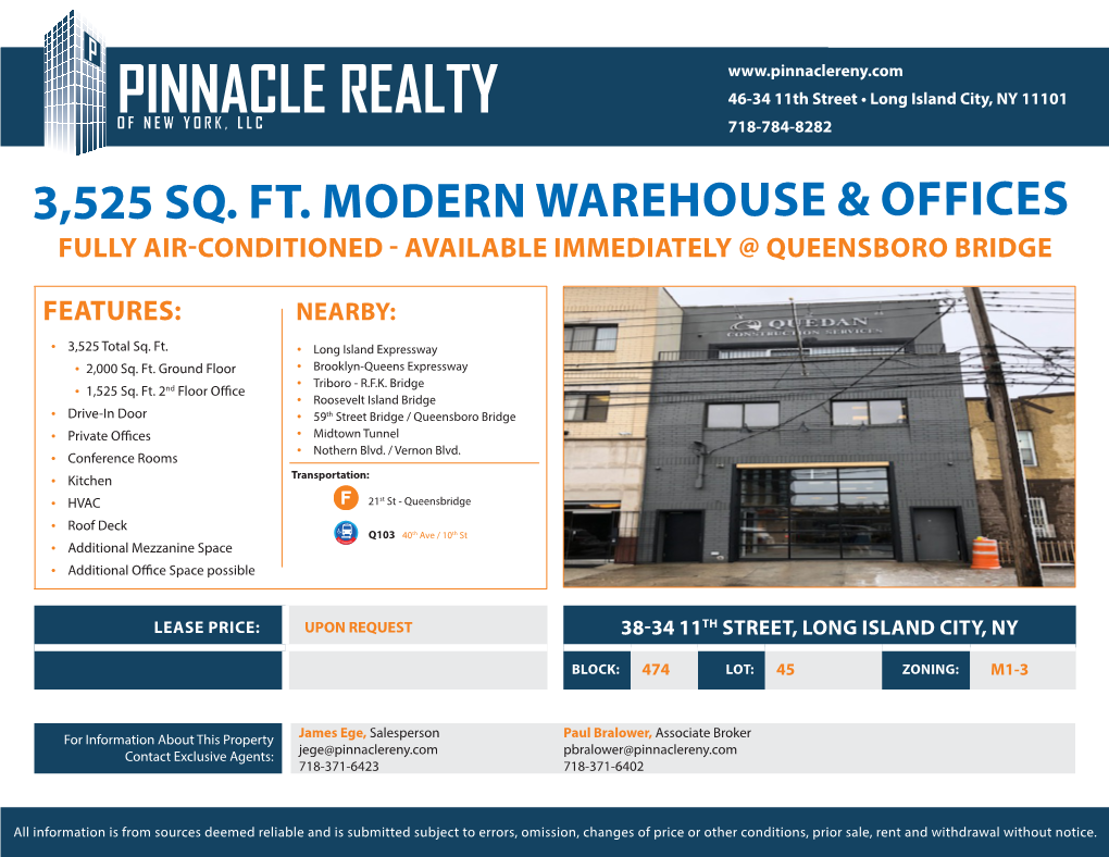 3,525 Sq. Ft. Modern Warehouse & Offices