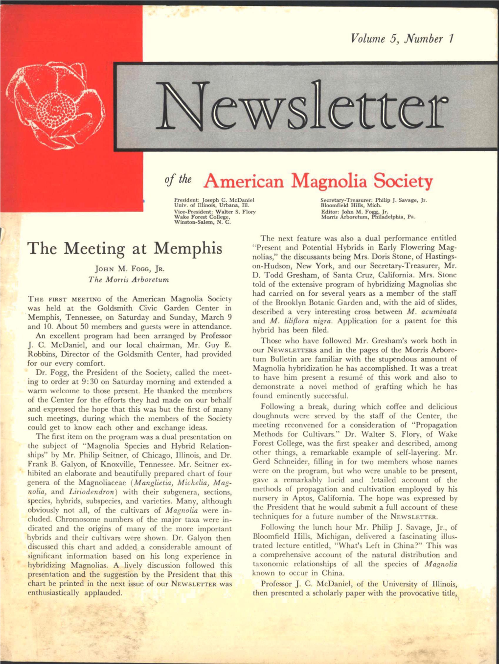 0F 'H' American Magnolia Society President: Joseph C