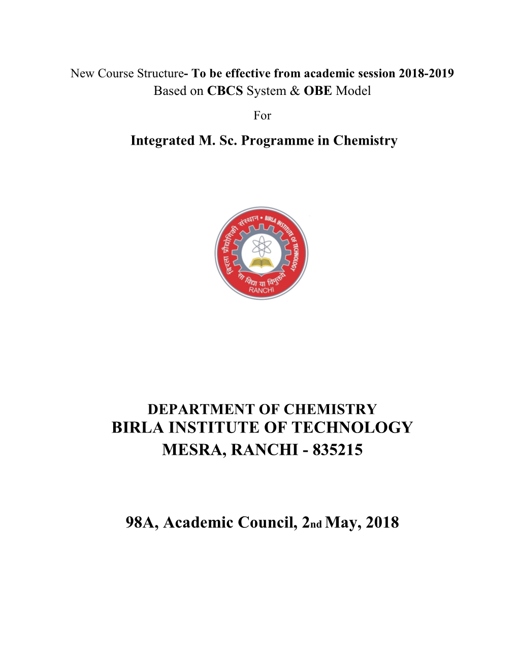 Syllabus for Integrated M