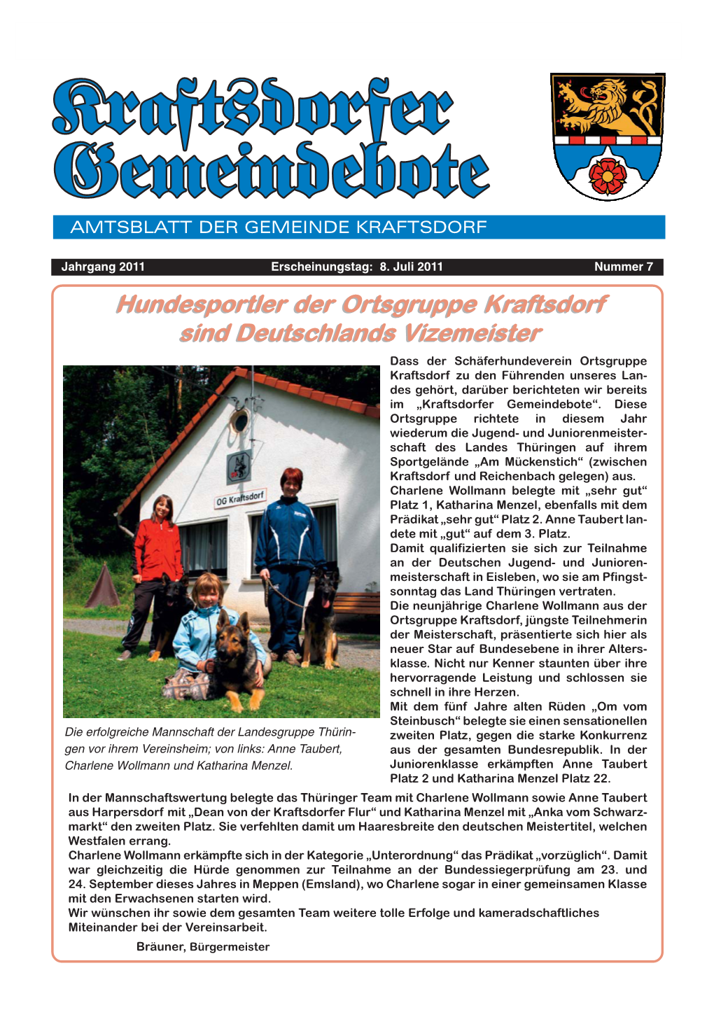 Hundesportler Der Ortsgruppe Kraftsdorf Sind Deutschlands