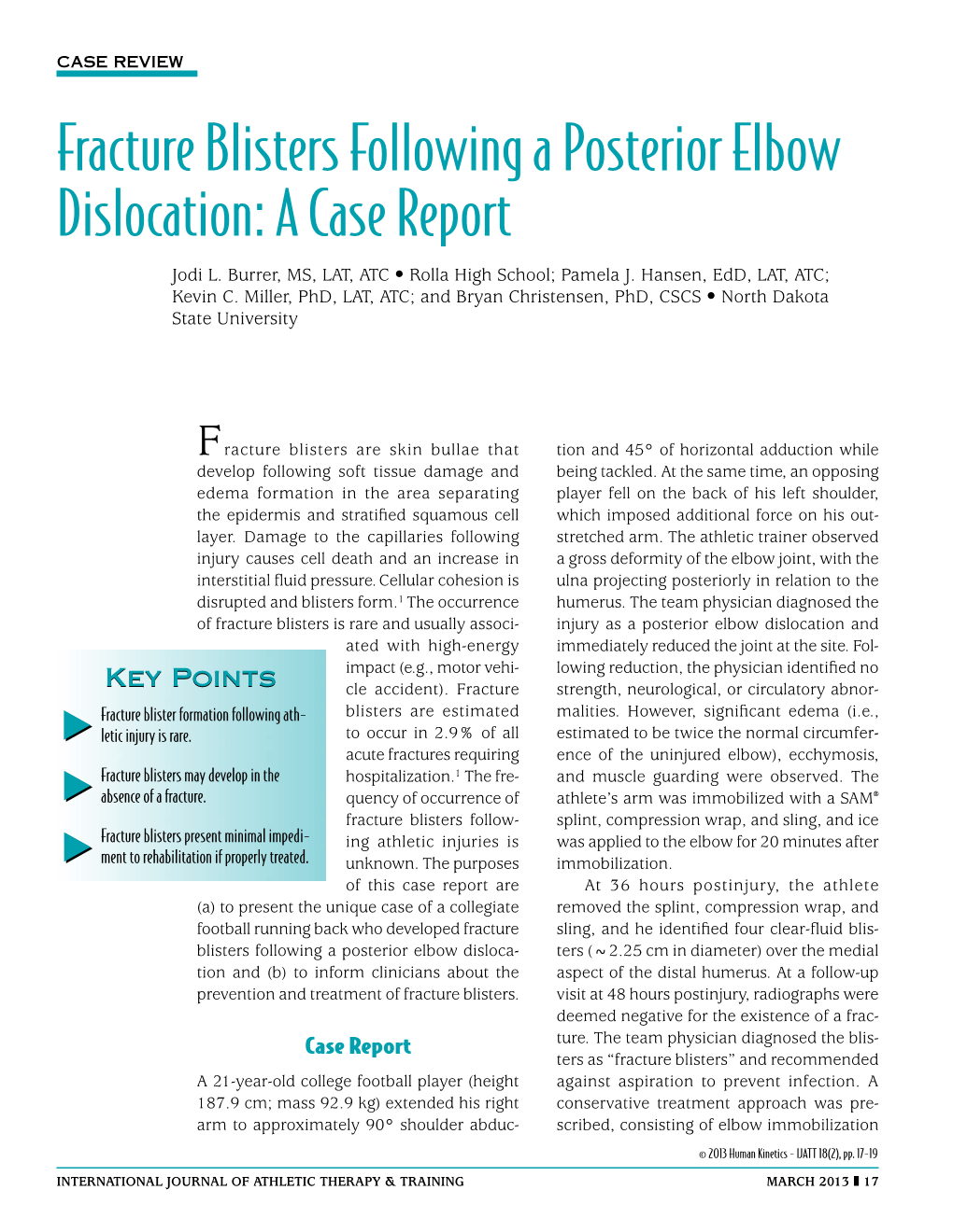Fracture Blisters Following a Posterior Elbow Dislocation: a Case Report