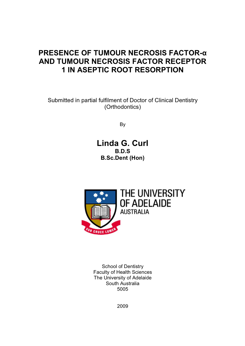 Presence of Tumour Necrosis Factor-Α and Tumour Necrosis Factor Receptor 1 in Aseptic Root Resorption