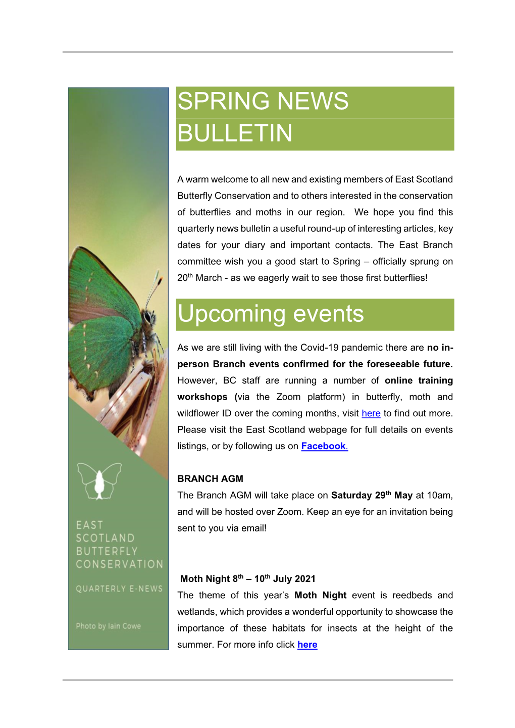 SPRING NEWS BULLETIN Upcoming Events