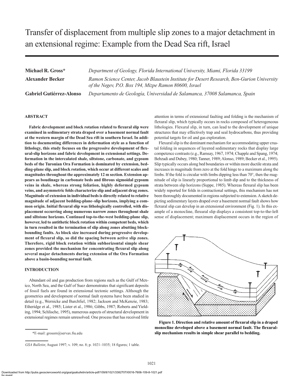 GSA Bulletin: Transfer of Displacement from Multiple Slip Zones to a Major