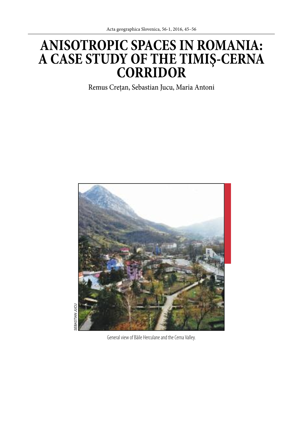 A Case Study of the Timiş-Cerna Corridor