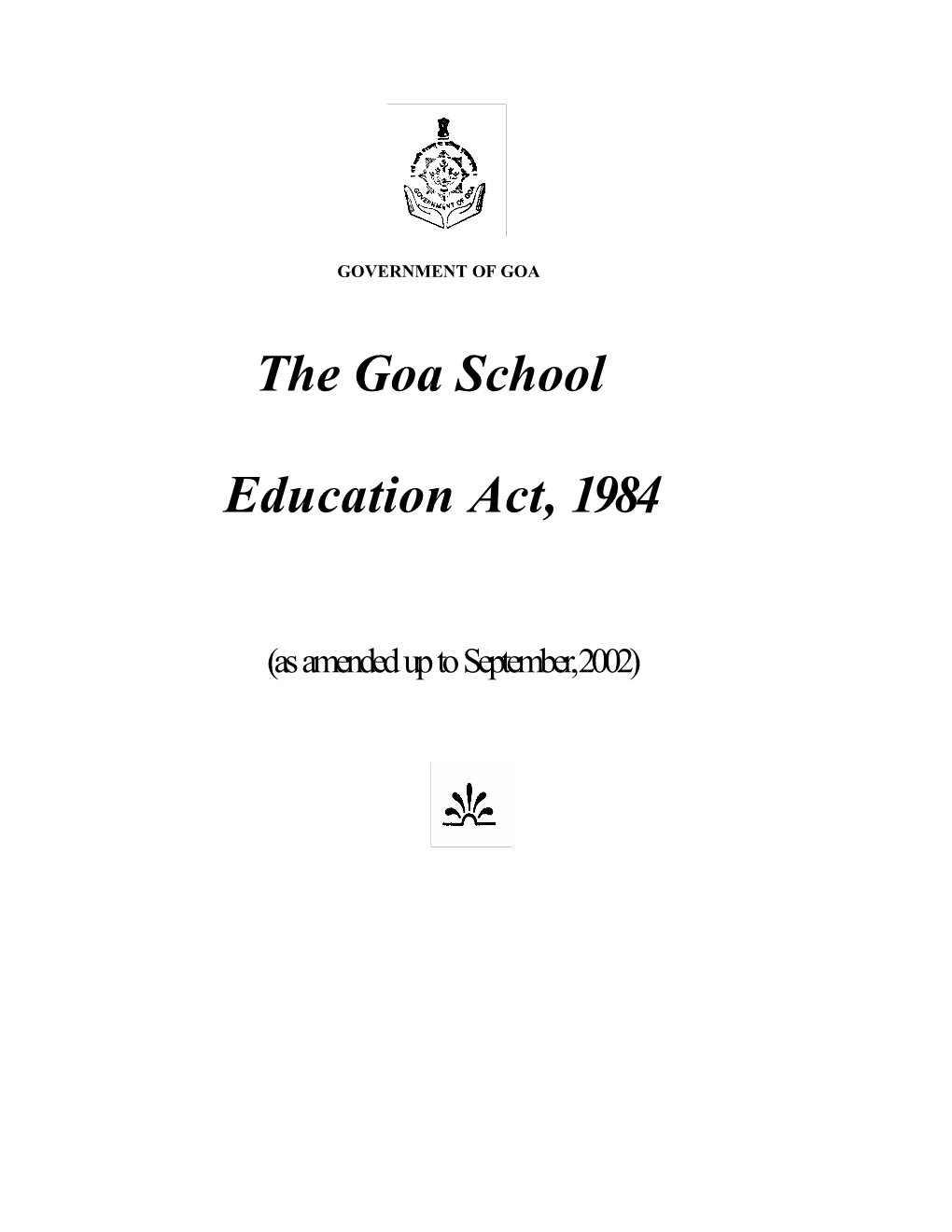 The Goa School Education Act, 1984