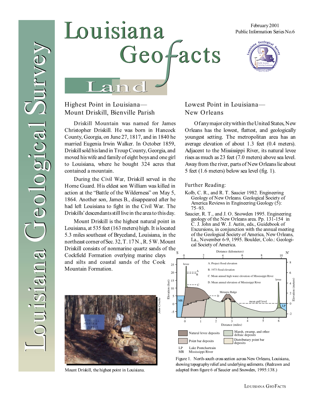 LOUISIANA GEOFACTS 1 Fastest Growing— Further Reading: Atchafalaya and Wax Lake Deltas Roberts, H