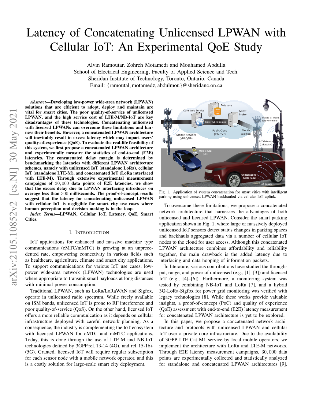 Latency of Concatenating Unlicensed LPWAN with Cellular Iot: an Experimental Qoe Study