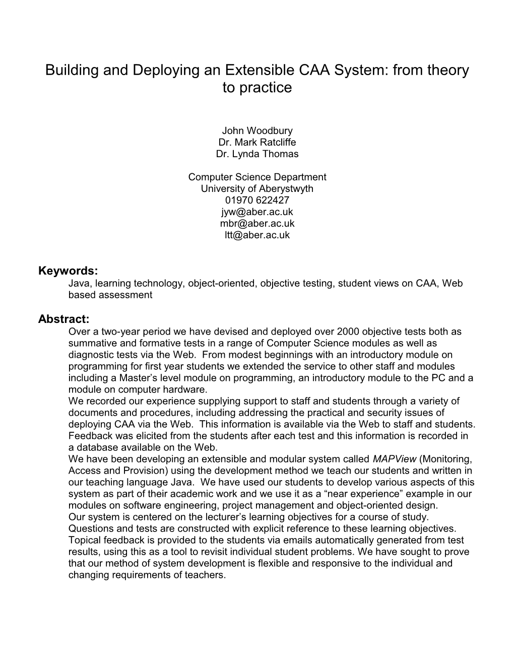 Building and Deploying an Extensible CAA System: from Theory to Practice