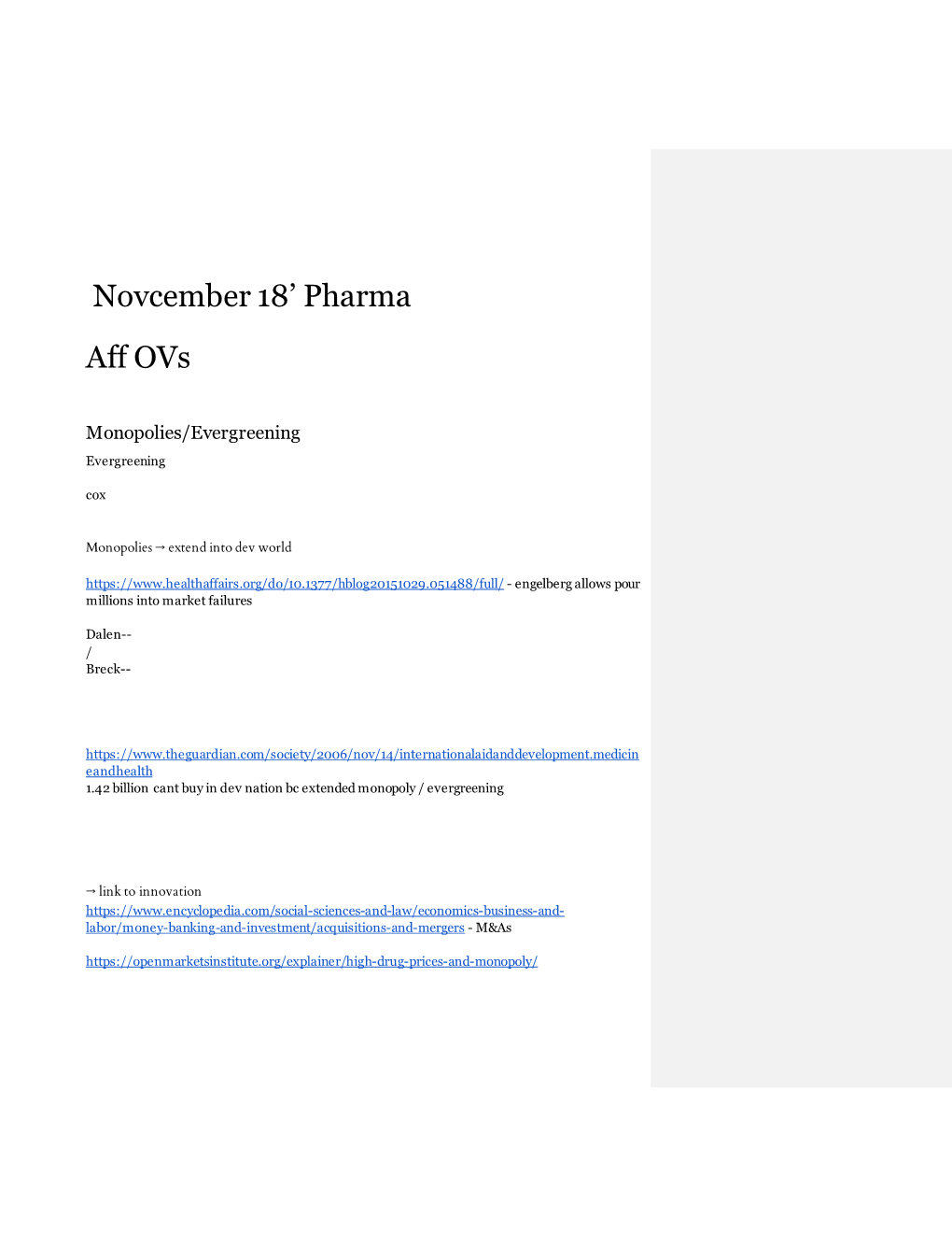 Novcember 18' Pharma Aff