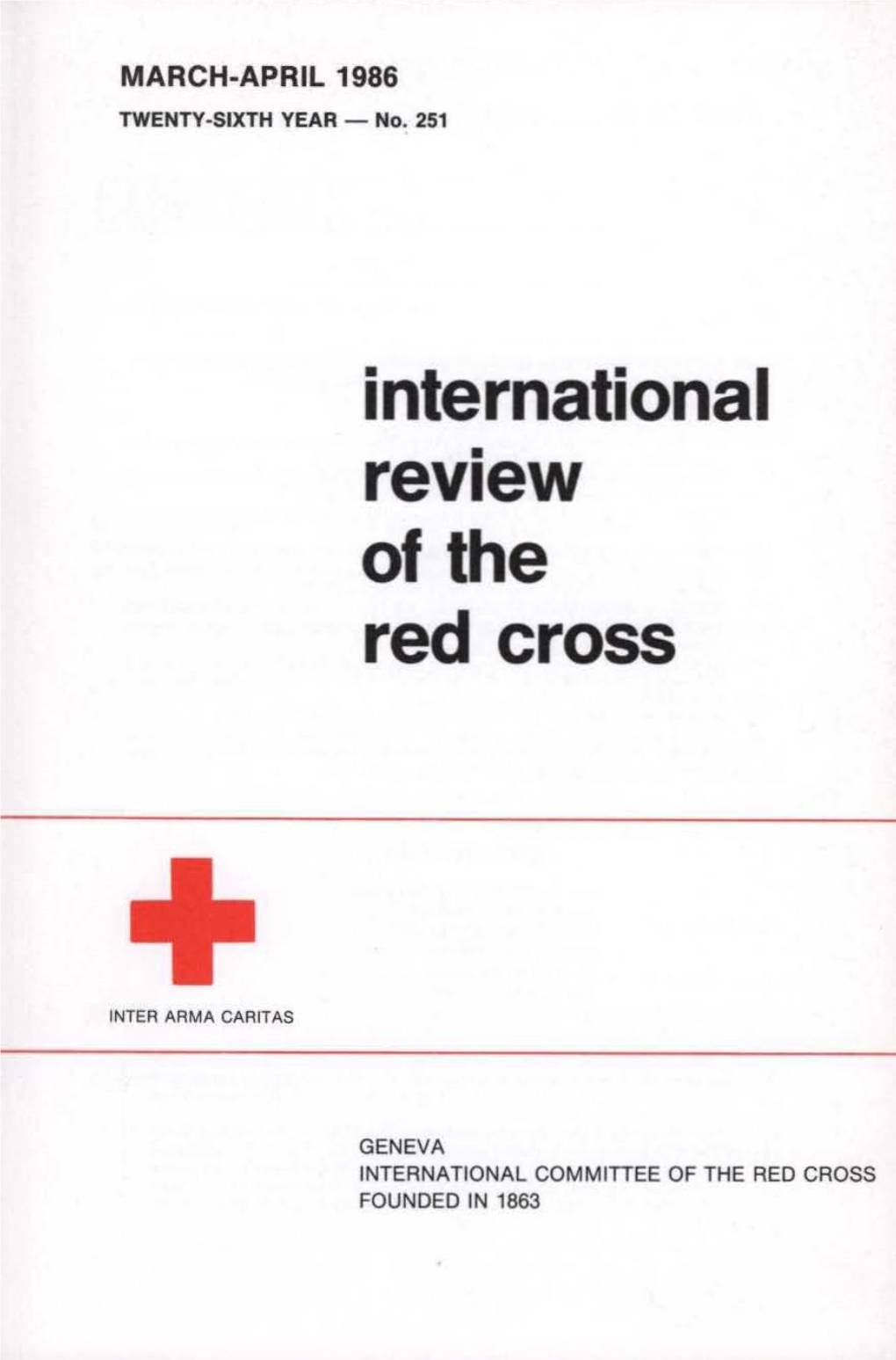 International Review of the Red Cross, March-April 1986, Twenty
