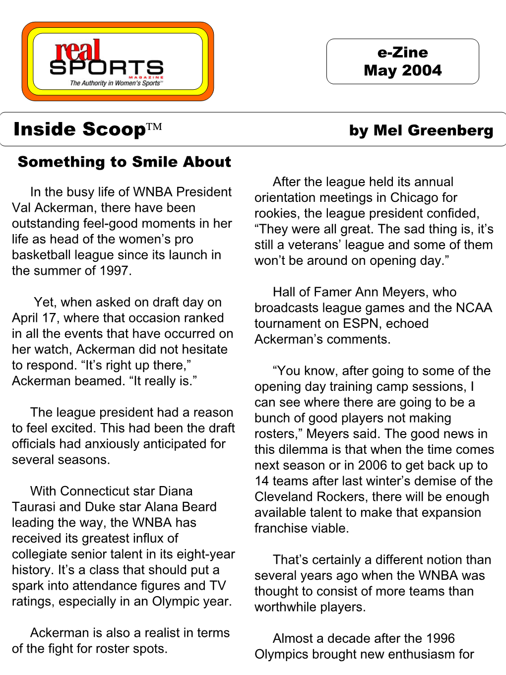 Inside Scoop™ by Mel Greenberg