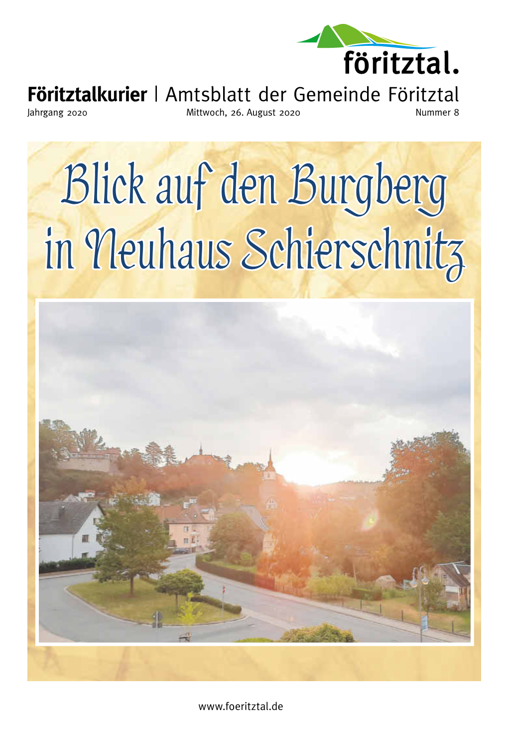 Föritztalkurier | Amtsblatt Der Gemeinde Föritztal Jahrgang 2020 Mittwoch, 26