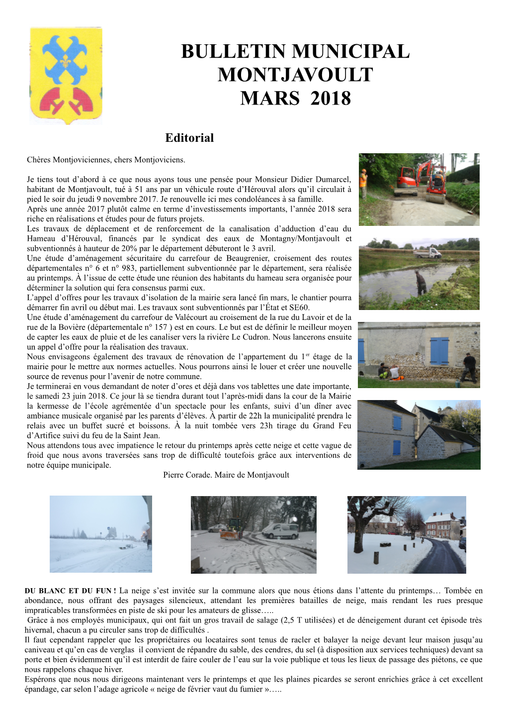 Bulletin Municipal Montjavoult Mars 2018