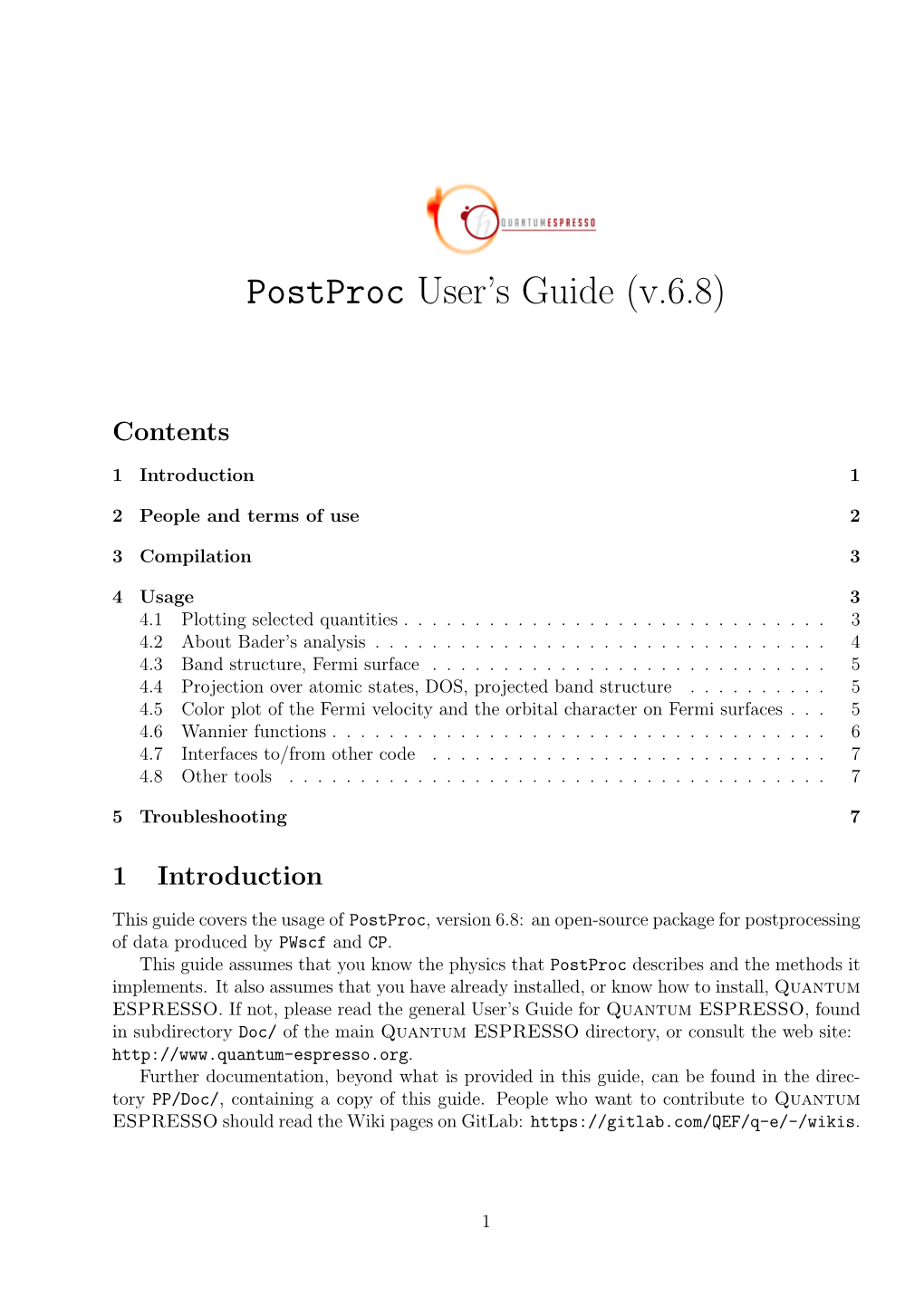 Postproc User's Guide (V.6.8)