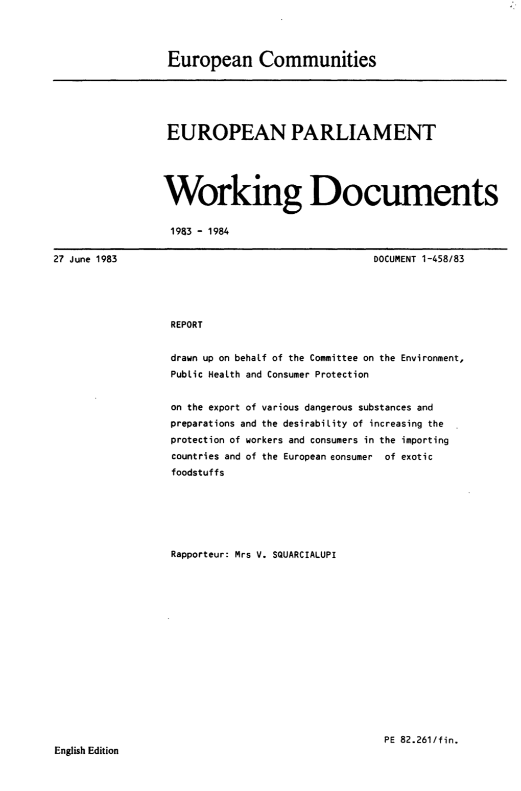 Working Documents 1983 - 1984