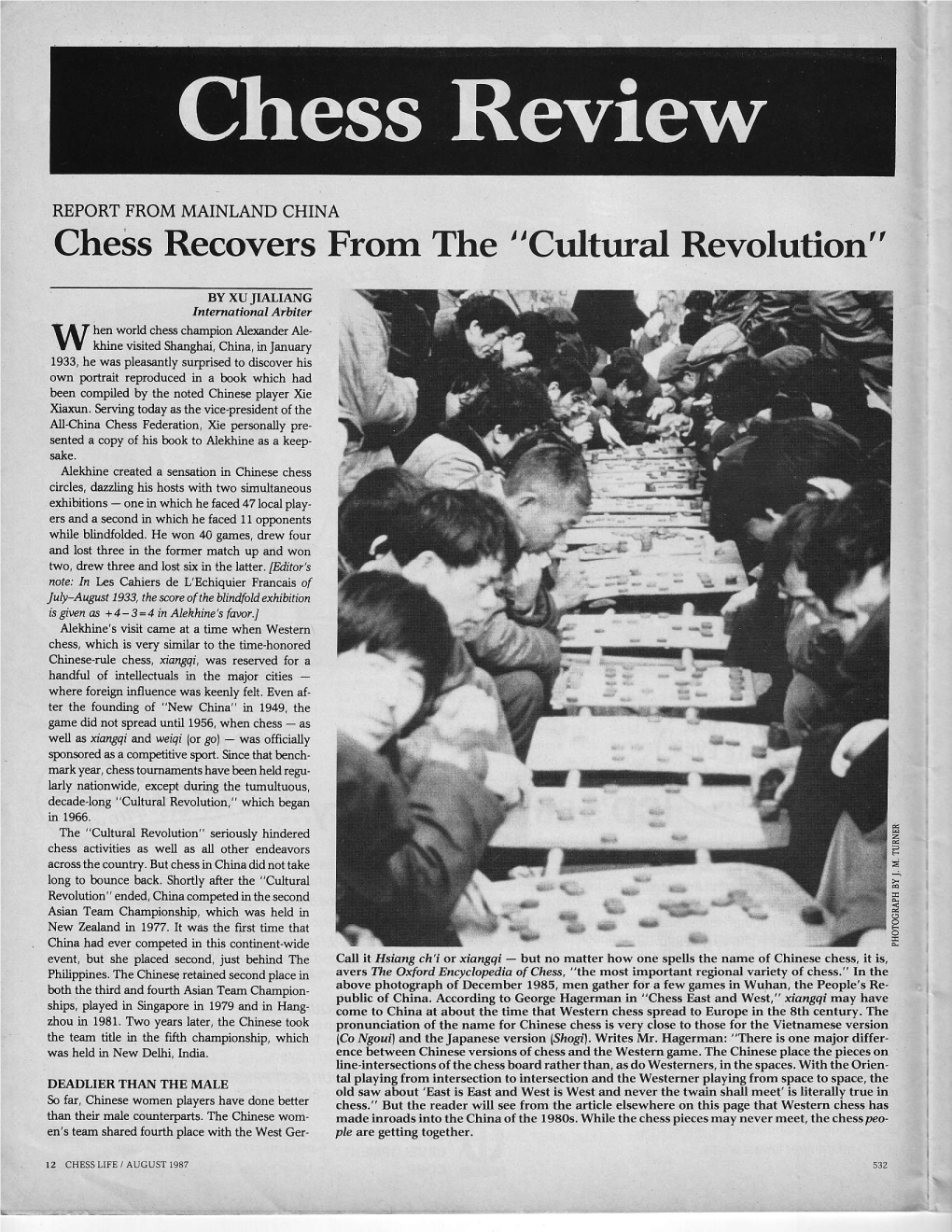 Chess Recovers from the "Cultural Revolution"