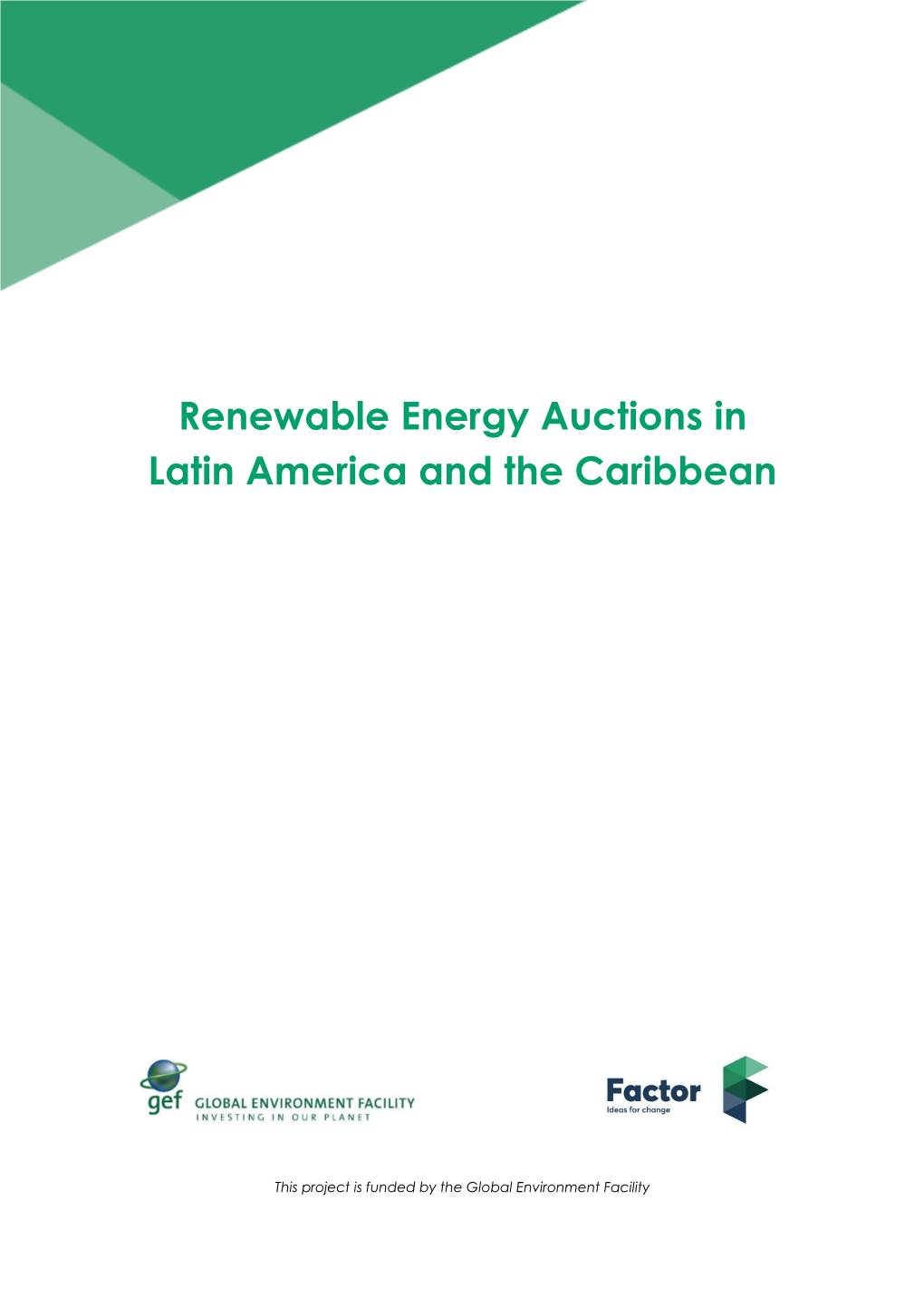 Renewable Energy Auctions in Latin America and the Caribbean