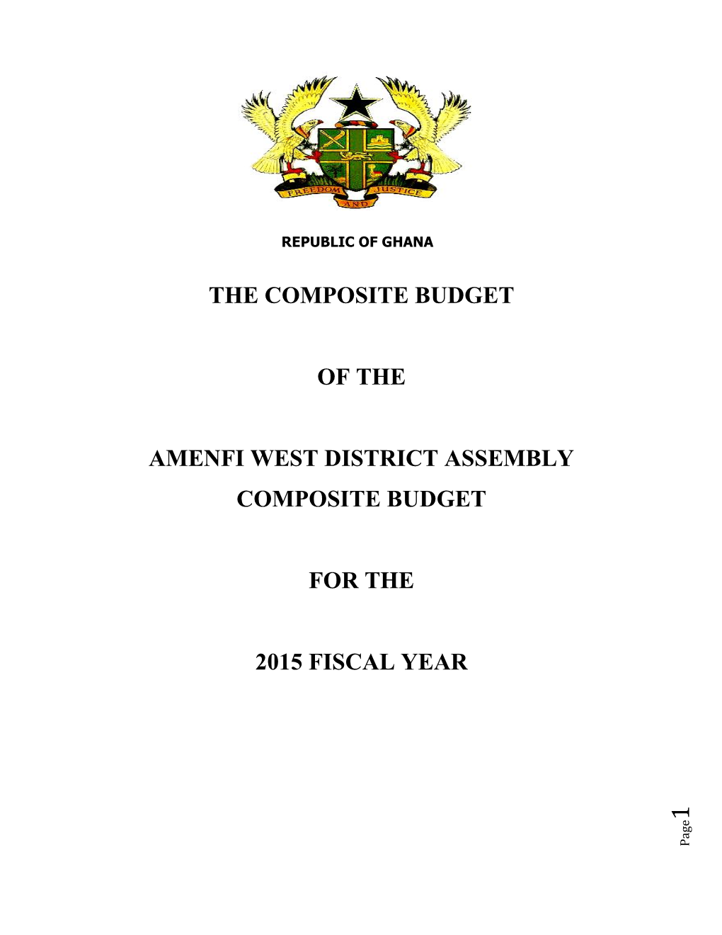 The Composite Budget of the Amenfi West District