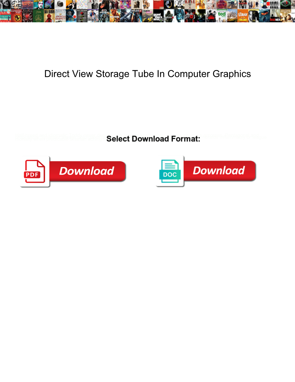 Direct View Storage Tube in Computer Graphics