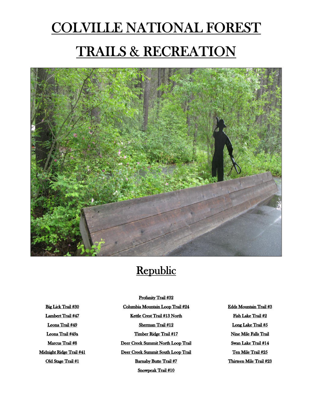 Colville National Forest Trails & Recreation