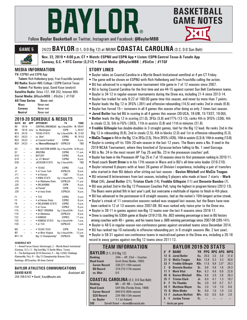 Basketball Game Notes Basketballgame 1 — Oral Roberts Game Notes