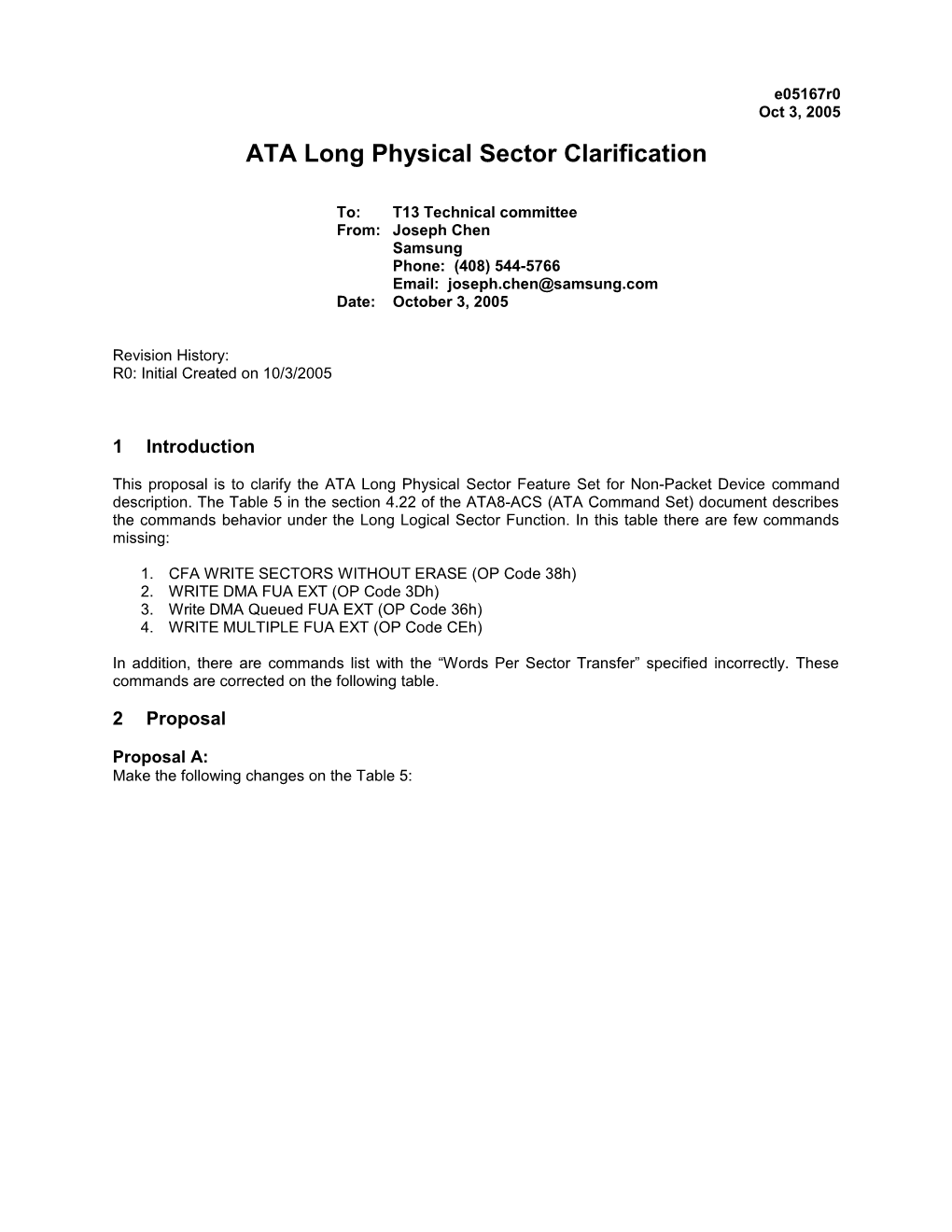 ATA Long Physical Sector Clarification