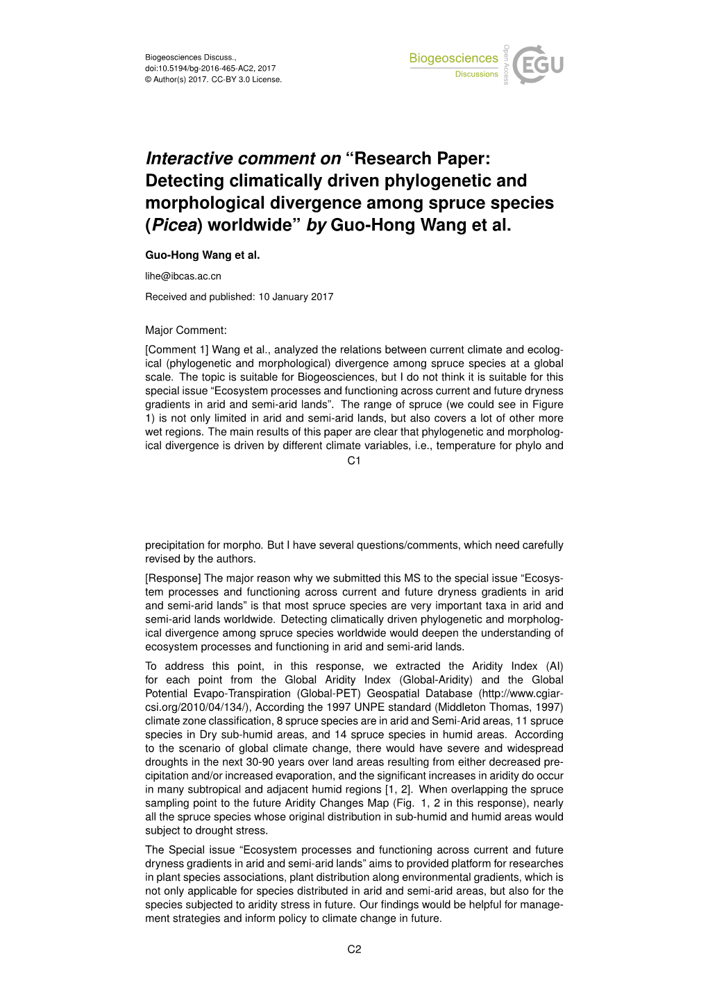 Research Paper: Detecting Climatically Driven Phylogenetic and Morphological Divergence Among Spruce Species (Picea) Worldwide” by Guo-Hong Wang Et Al