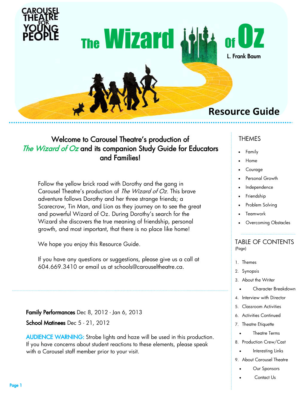 The Wizard of Oz and Its Companion Study Guide for Educators • Family