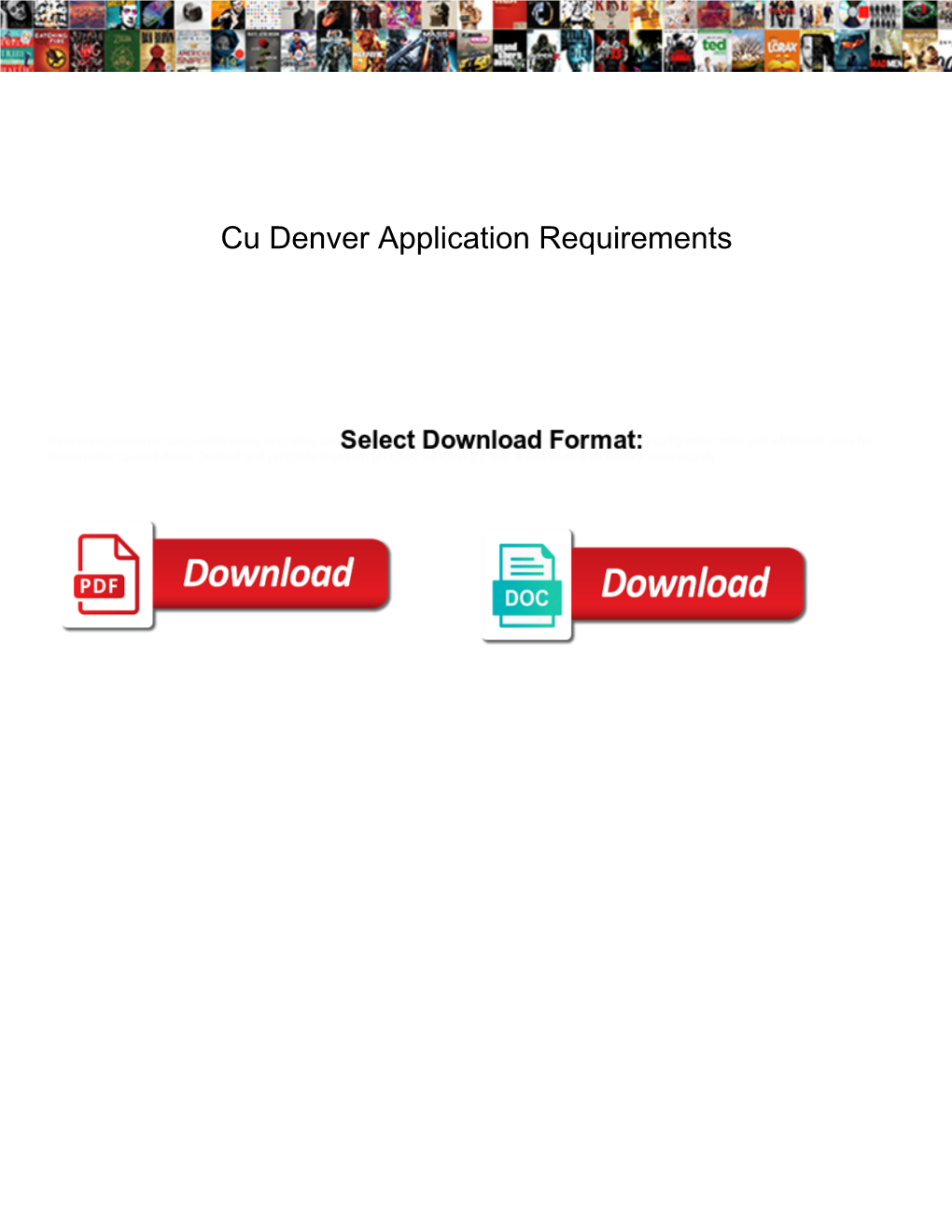 Cu Denver Application Requirements