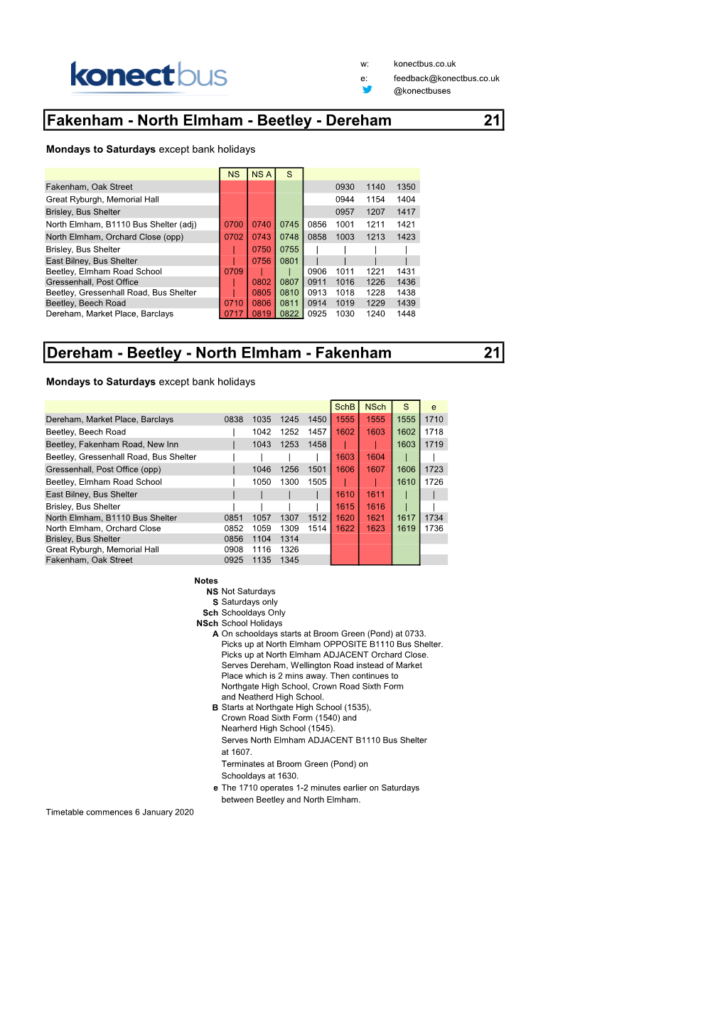 Fakenham - North Elmham - Beetley - Dereham 21