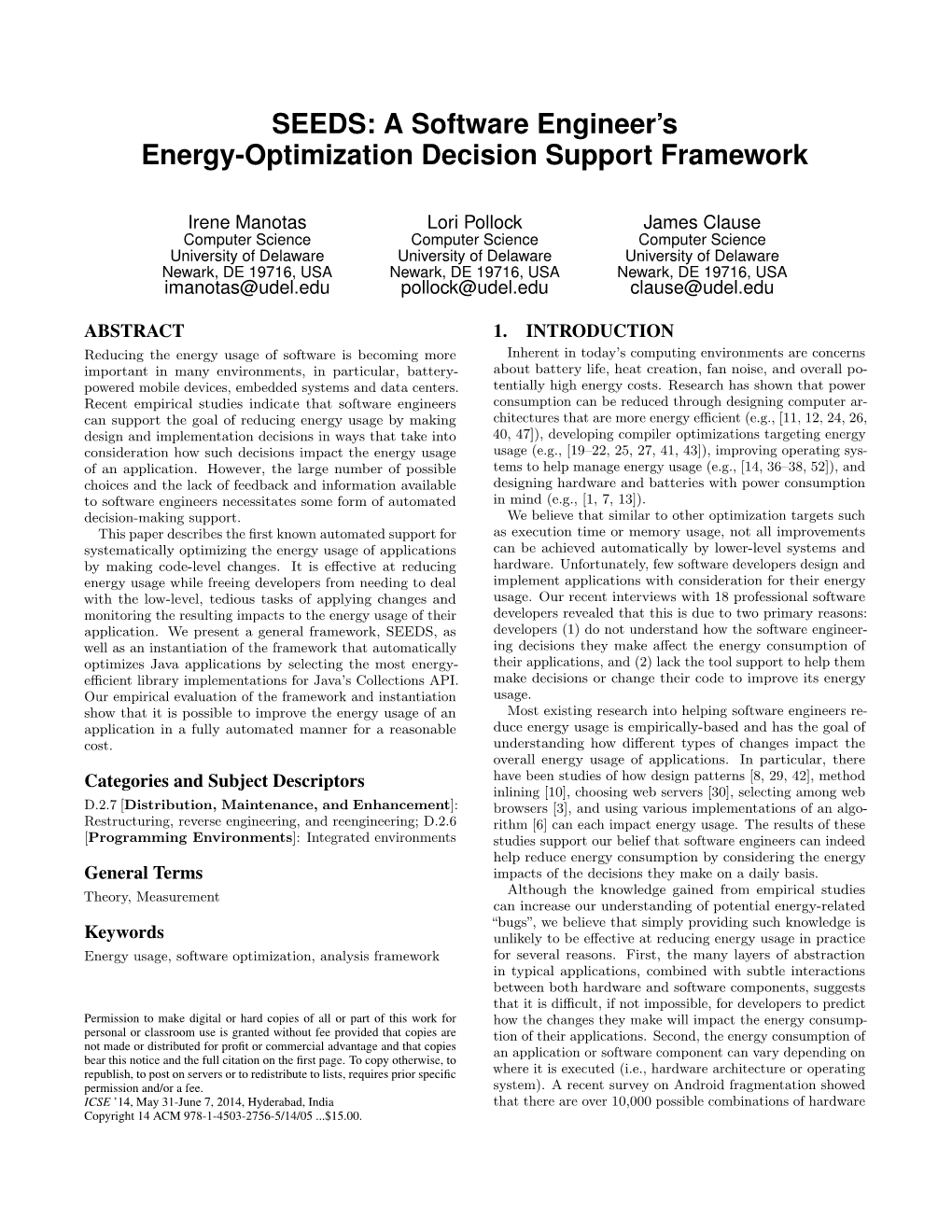 SEEDS: a Software Engineer's Energy-Optimization Decision Support