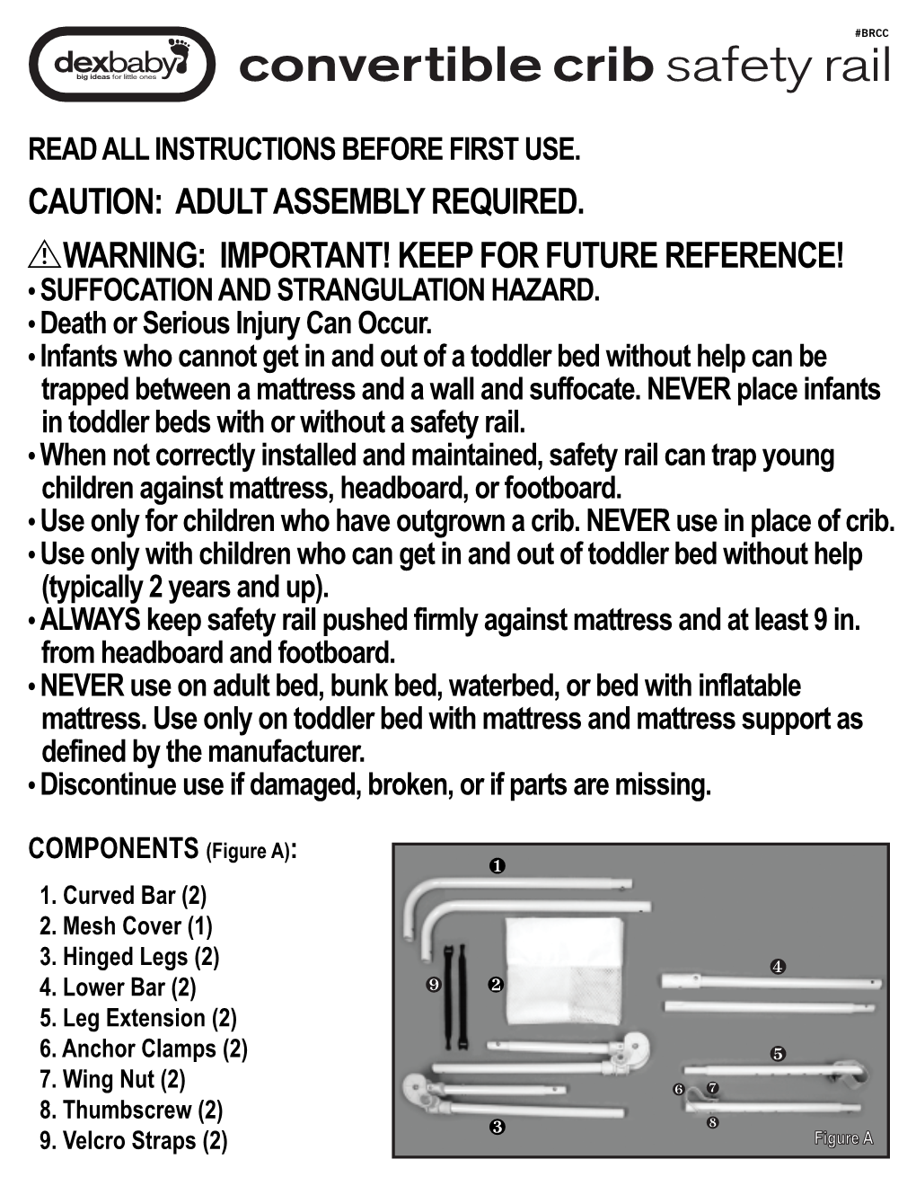 Convertible Crib Safety Rail