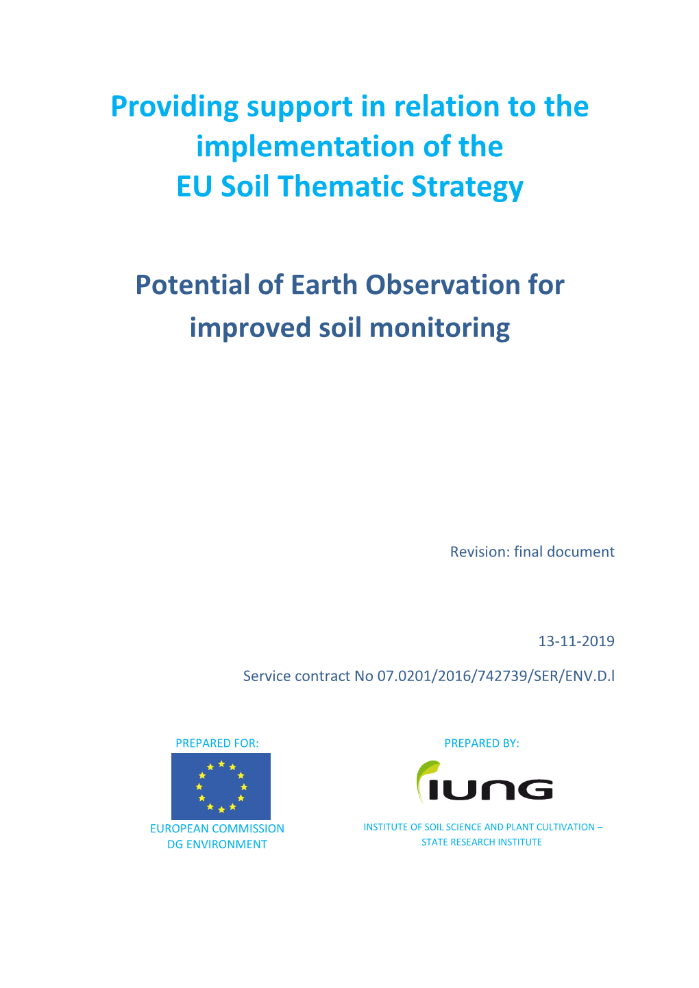 Potential of Earth Observation for Improved Soil Monitoring