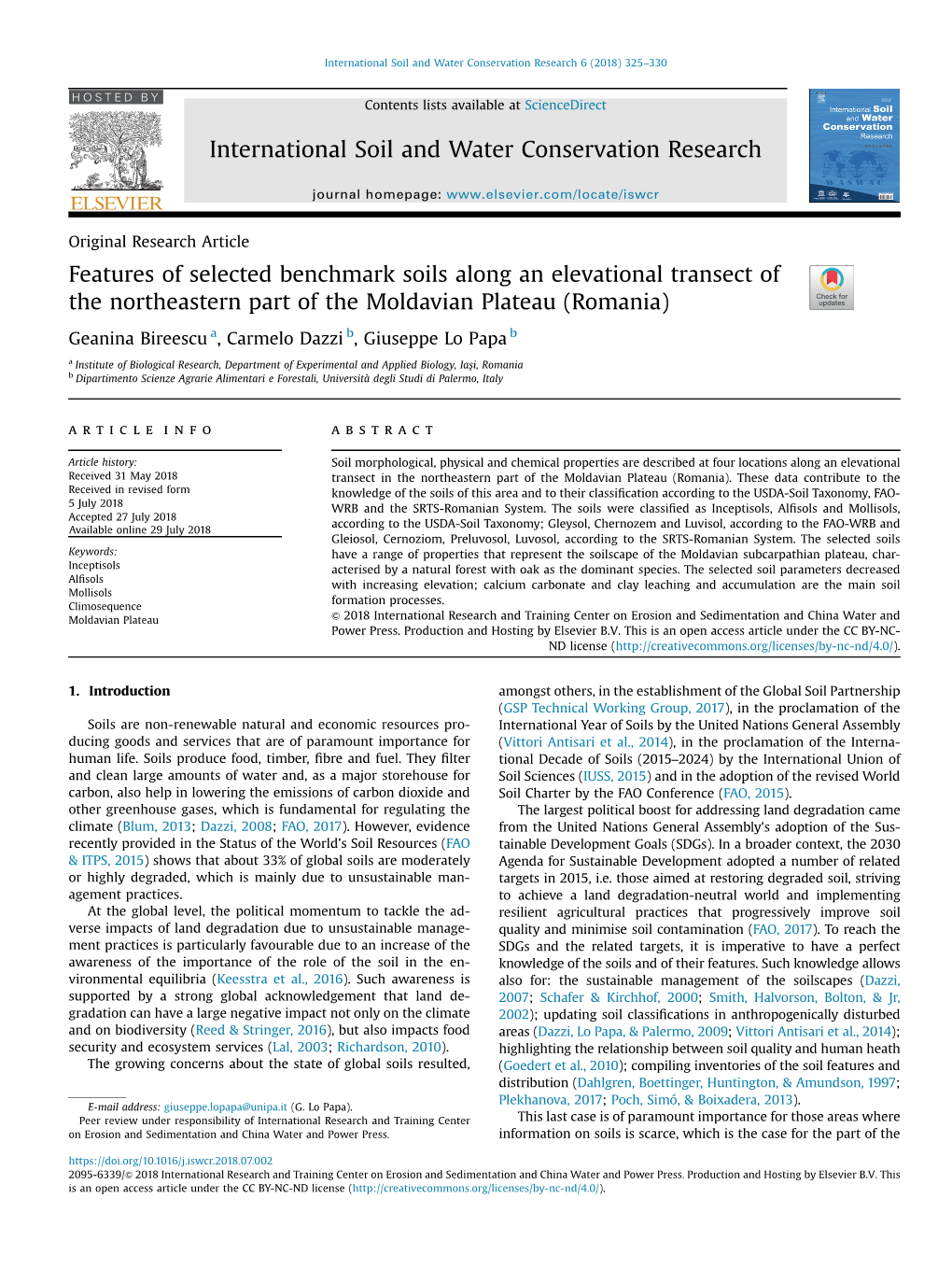 Features of Selected Benchmark Soils Along an Elevational Transect of the Northeastern Part of the Moldavian Plateau (Romania)