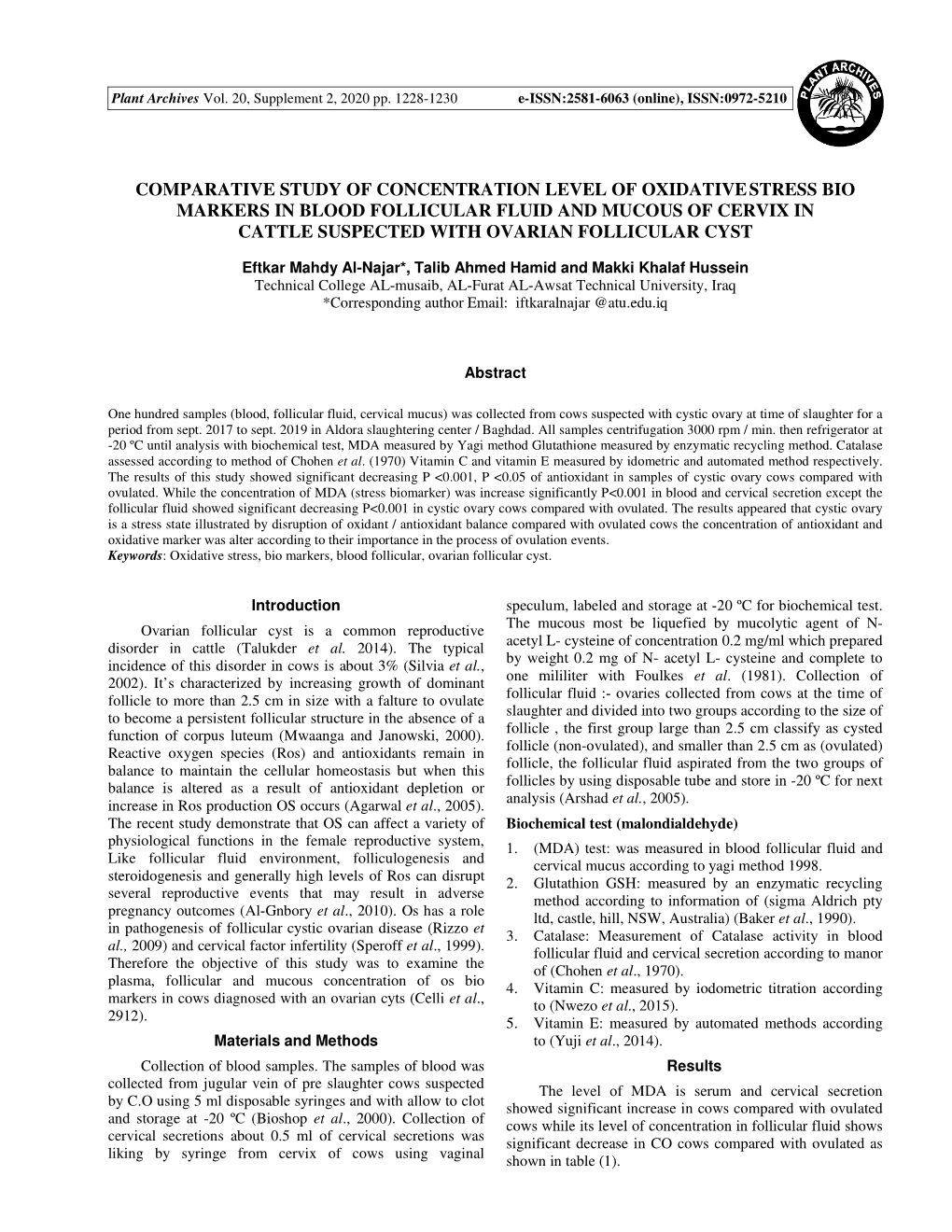 Comparative Study of Concentration Level of Oxidativestress